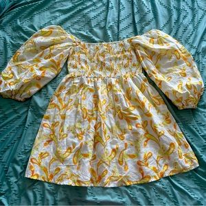 Urban Outfitters Yellow Puff Sleeve Dress